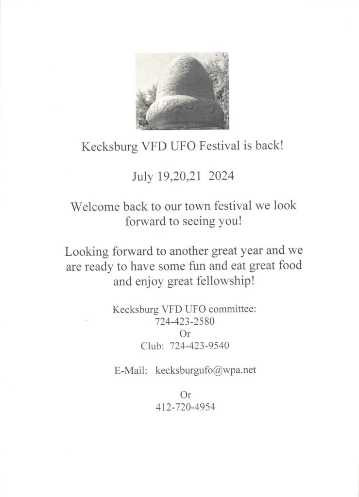 UFO Festival, Latest News Kecksburg Volunteer