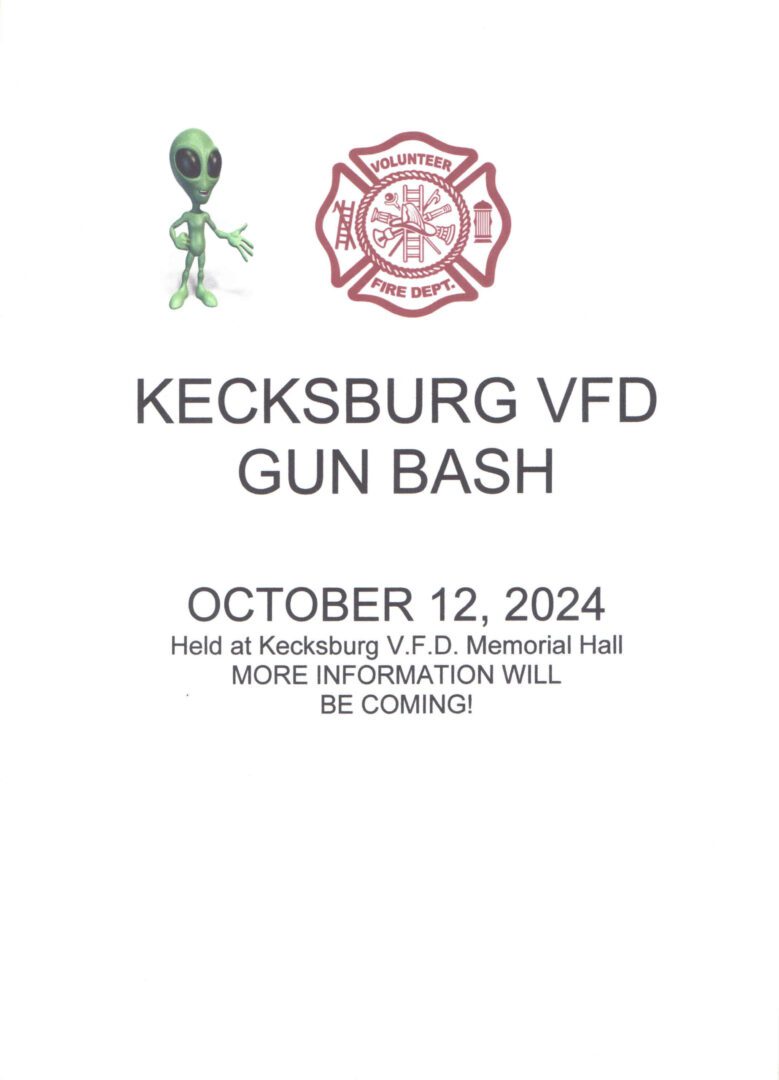 A flyer for the kecksburg vfd gun bash.